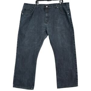 Linea Uomo Black Wash 5 Pocket Relaxed Fit Zip Fly Jeans‎ Pants 46 x 30
